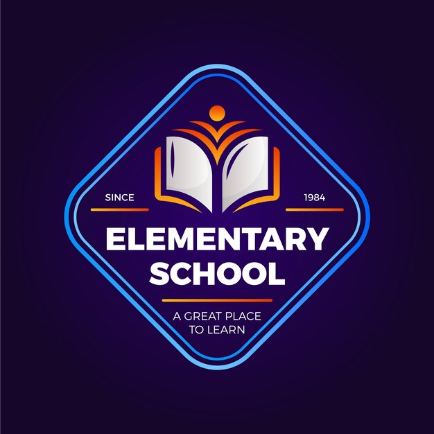 Gradient elementary school logo design