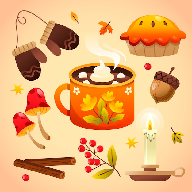 Free Vector gradient elements collection for fall season celebration