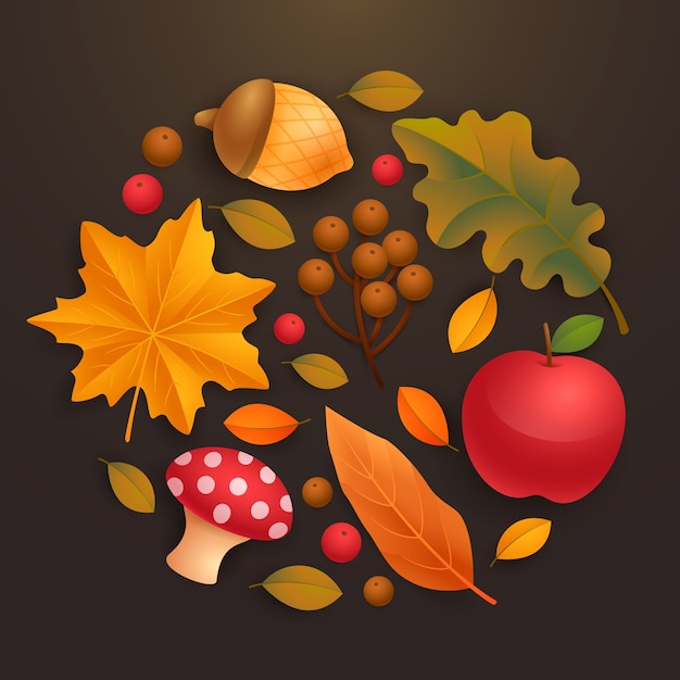 Free Vector gradient elements collection for fall season celebration