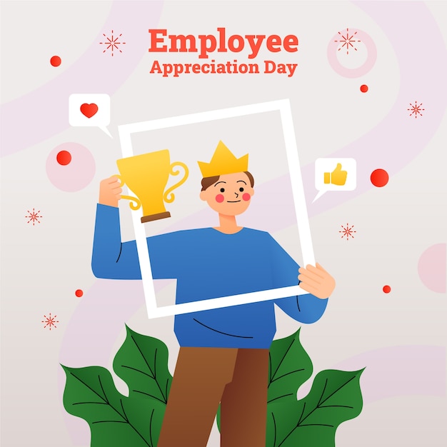 Gradient employee appreciation day illustration