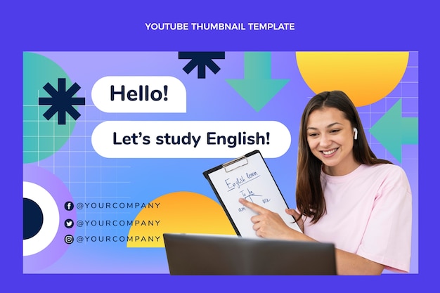 Gradient english lessons template