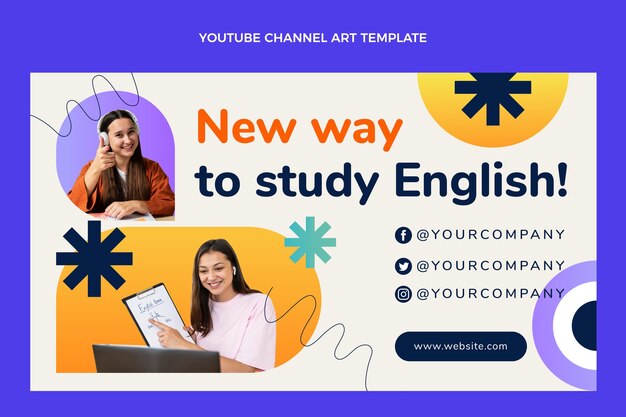 Gradient english lessons template