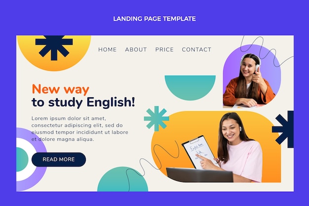 Gradient english lessons template