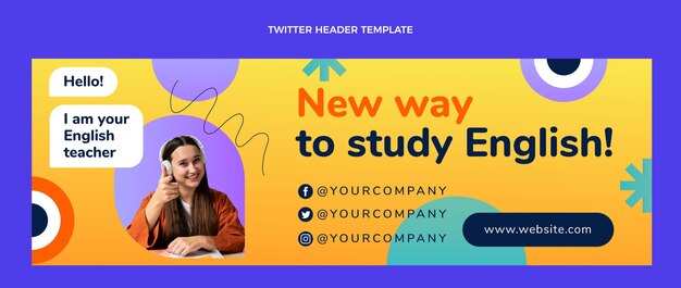 Gradient english lessons template