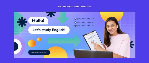 Gradient english lessons template