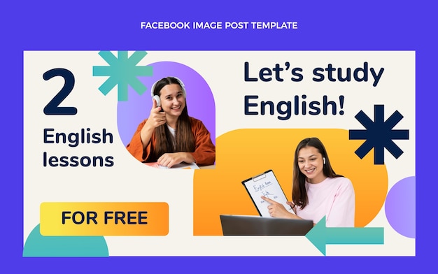 Gradient english lessons template