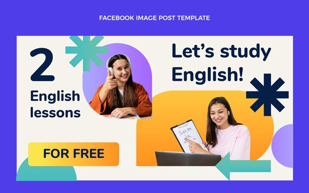 Gradient english lessons template