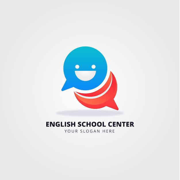 Gradient english school logo design