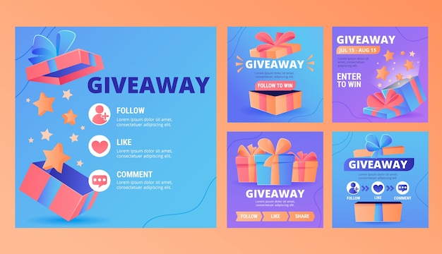 Free vector gradient enter to win instagram post