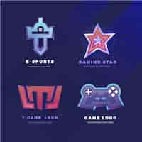 Free vector gradient esports gaming logo collection