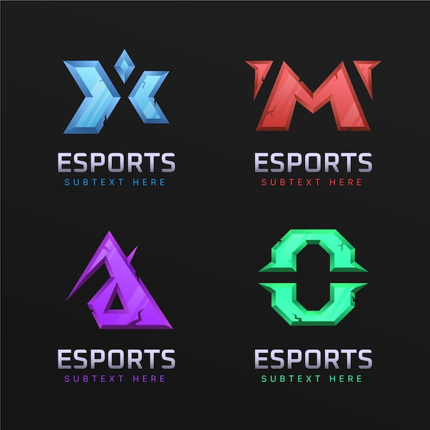 Free vector gradient esports gaming logo collection