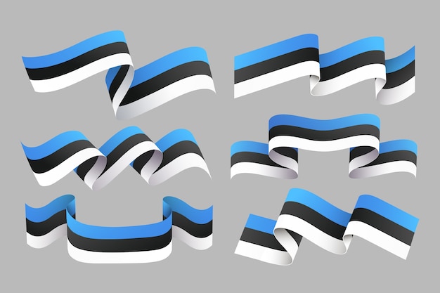 Gradient estonia flags set