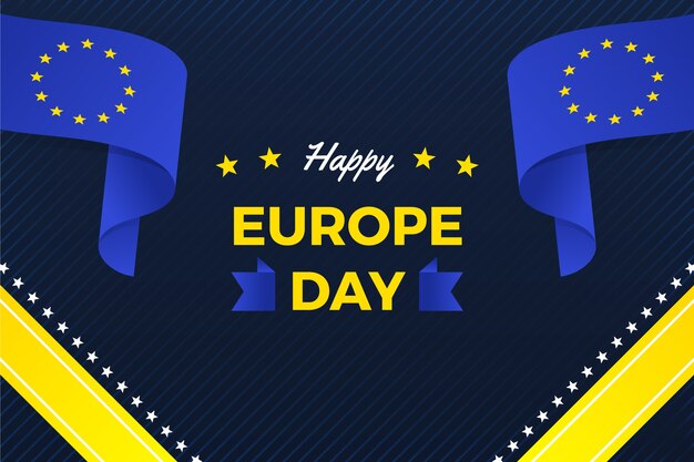 Gradient europe day background