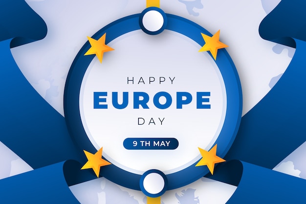 Free Vector gradient europe day background