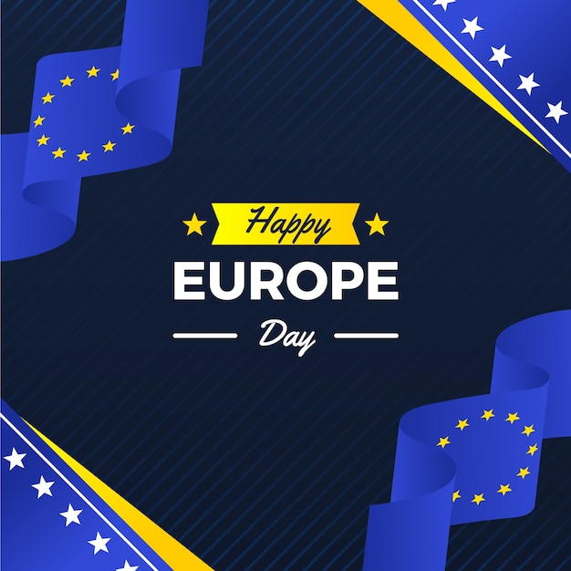 Free Vector gradient europe day illustration