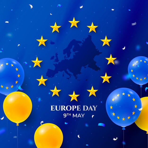 Gradient europe day illustration