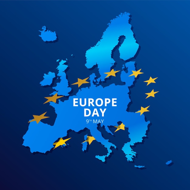 Free Vector gradient europe day illustration