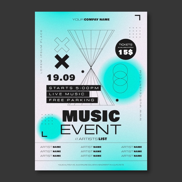 Free vector gradient event poster design