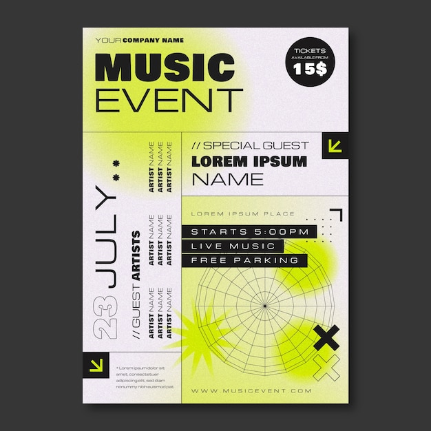 Free vector gradient event poster design