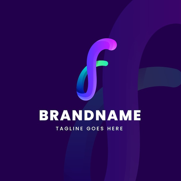 Free vector gradient f letter logo template