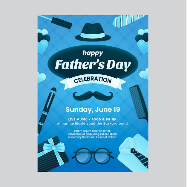 Free Vector gradient father's day flyer template