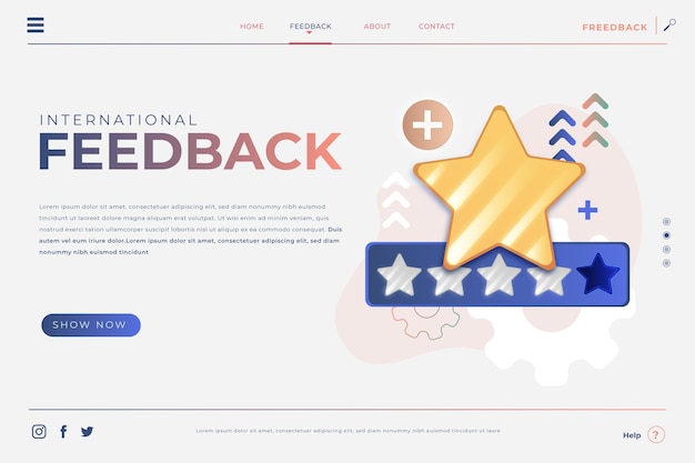 Gradient feedback landing page template