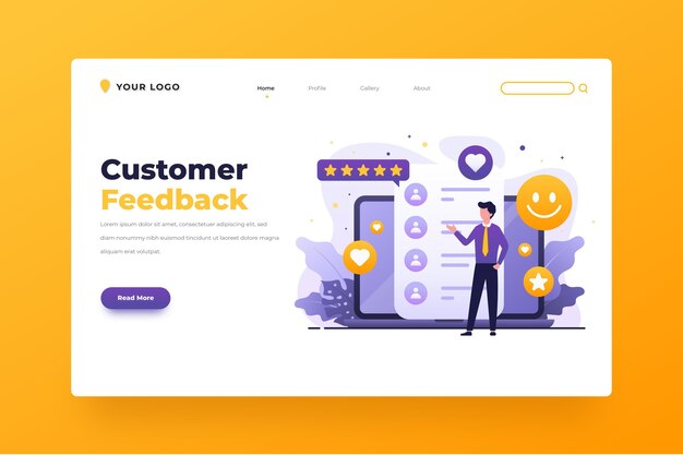 Gradient feedback web template