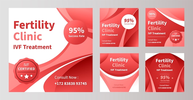 Free Vector gradient fertility clinic template