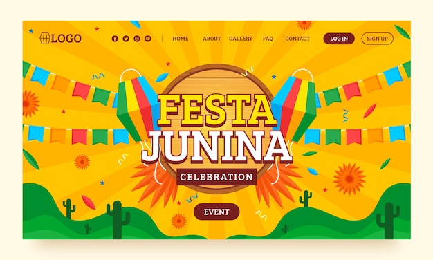 Gradient festas juninas party landing page