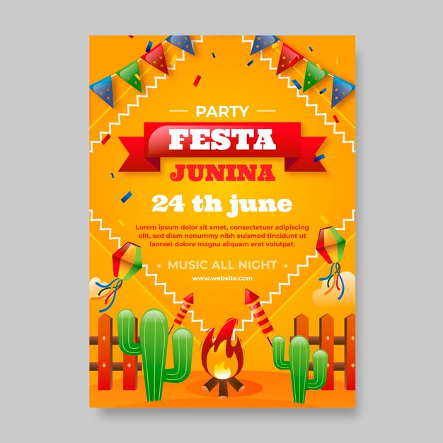 Gradient festas juninas poster template