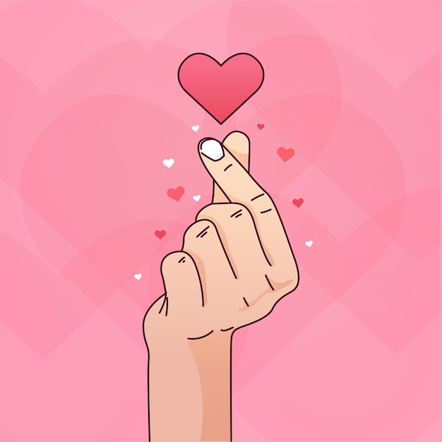 Free Vector gradient finger heart concept