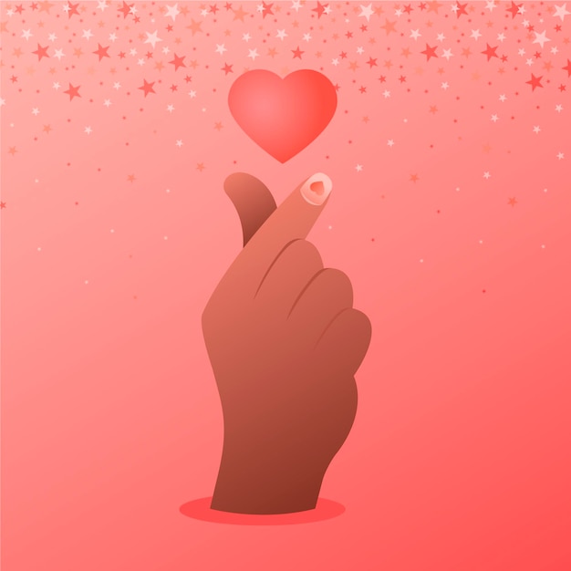 Free Vector gradient finger heart concept