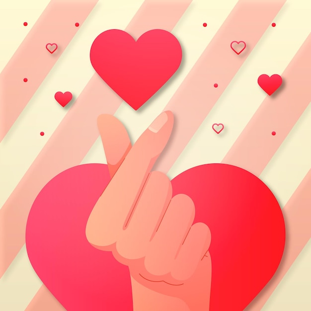 Free Vector gradient finger heart