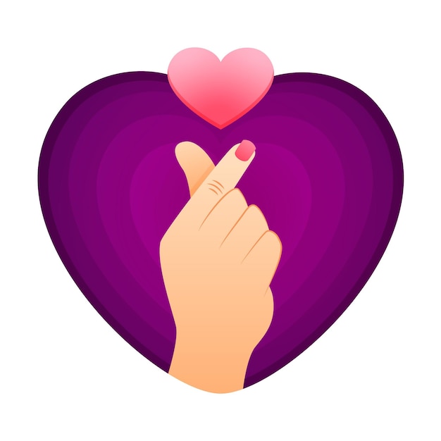 Free Vector gradient finger heart