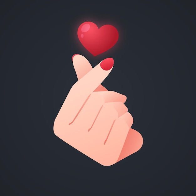 Free Vector gradient finger heart