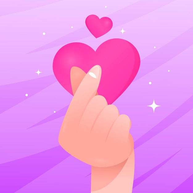 Gradient finger heart