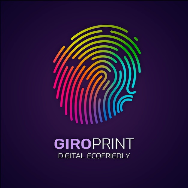 Gradient fingerprint logo template