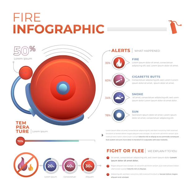 Free vector gradient fire infographic template