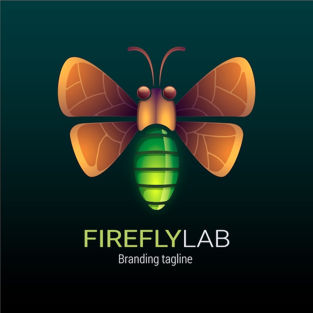 Free vector gradient firefly logo template