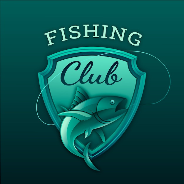 Gradient fishing logo template