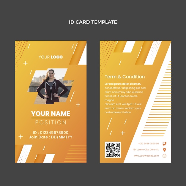 Gradient fitness id card template