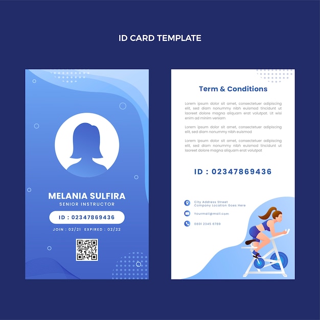 Gradient fitness id card template