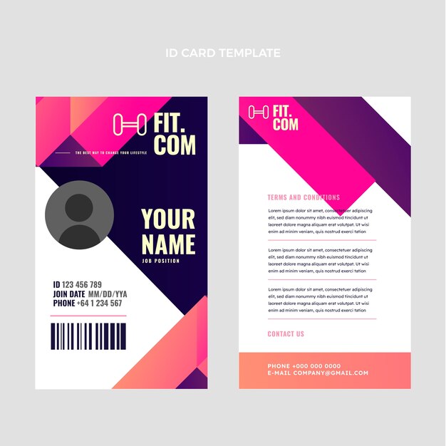 Gradient fitness id card