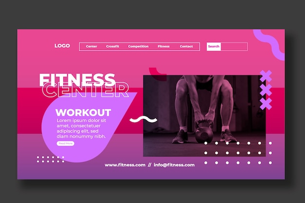 Gradient fitness landing page