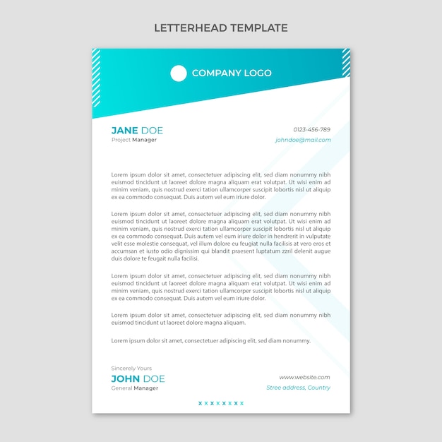 Gradient fitness letterhead template