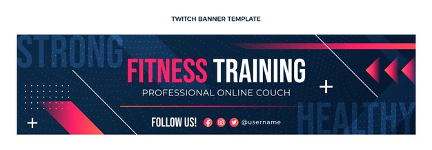 Gradient fitness training twitch banner