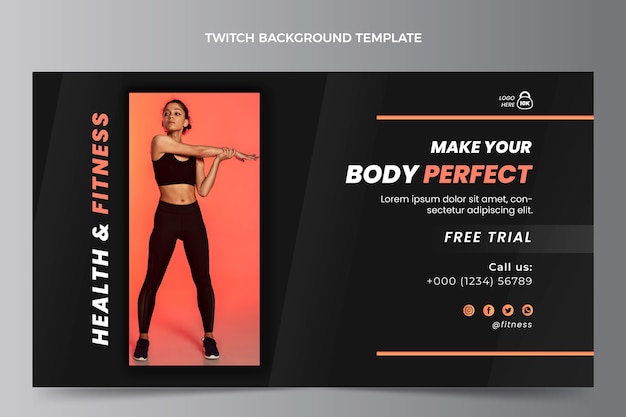 Free Vector gradient fitness twitch background