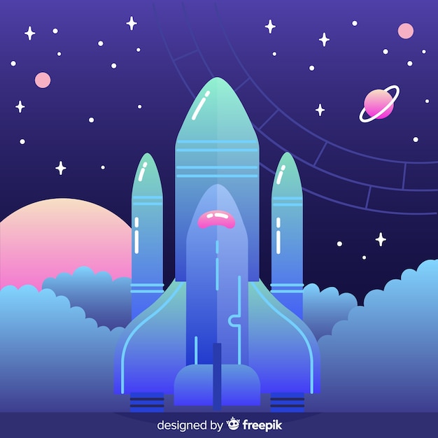 Free Vector gradient flat rocket illustration