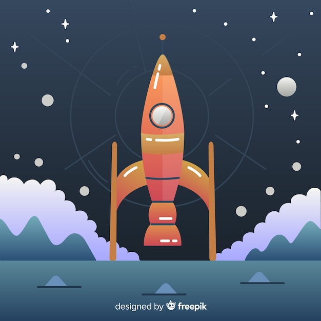 Free Vector gradient flat rocket illustration