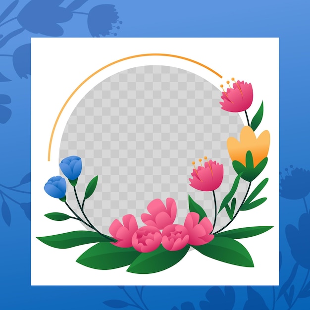 Gradient floral facebook frame